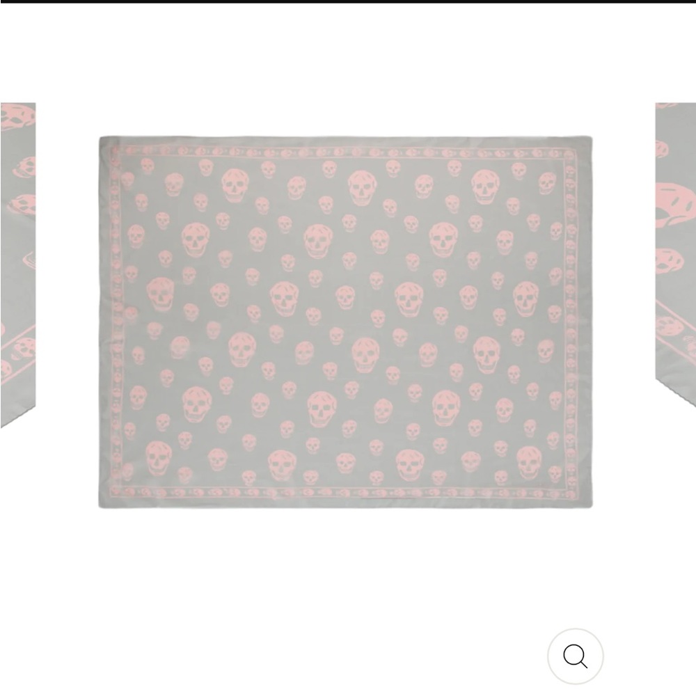 Alexander McQueen grey and pink silk chiffon scarf